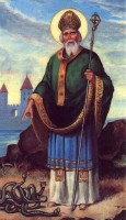 Saint Patrick - who is said to have driven serpents from Ireland